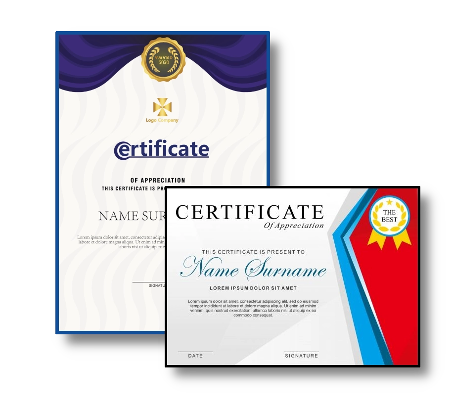 Impressão certificados